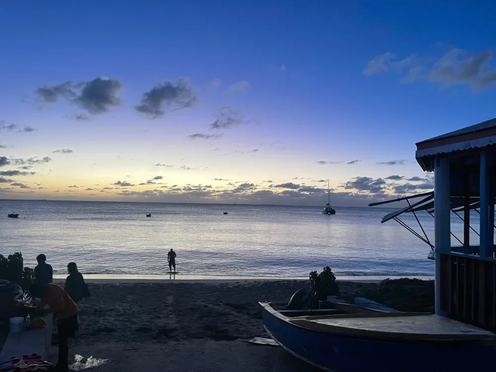 Blue hour on the beach at Crocus Bay after the sun has gone