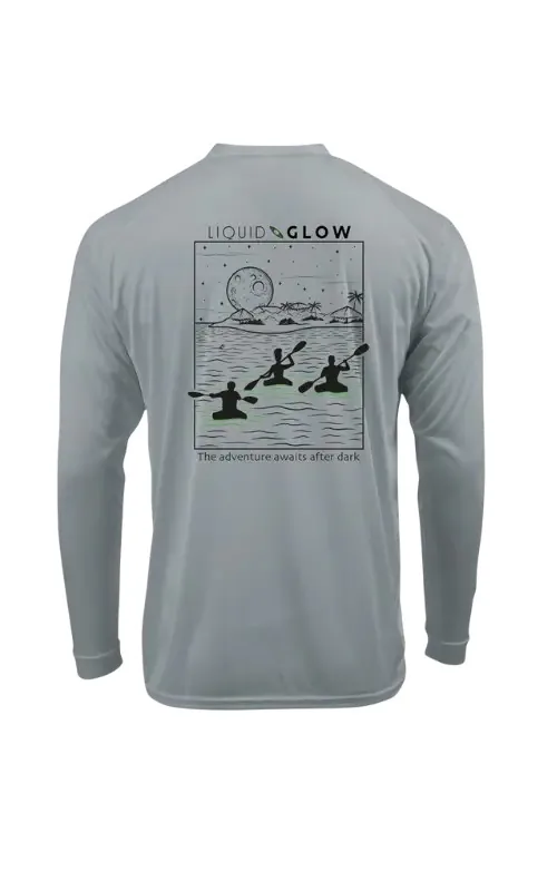 Grey Liquid Glow rash guard, back