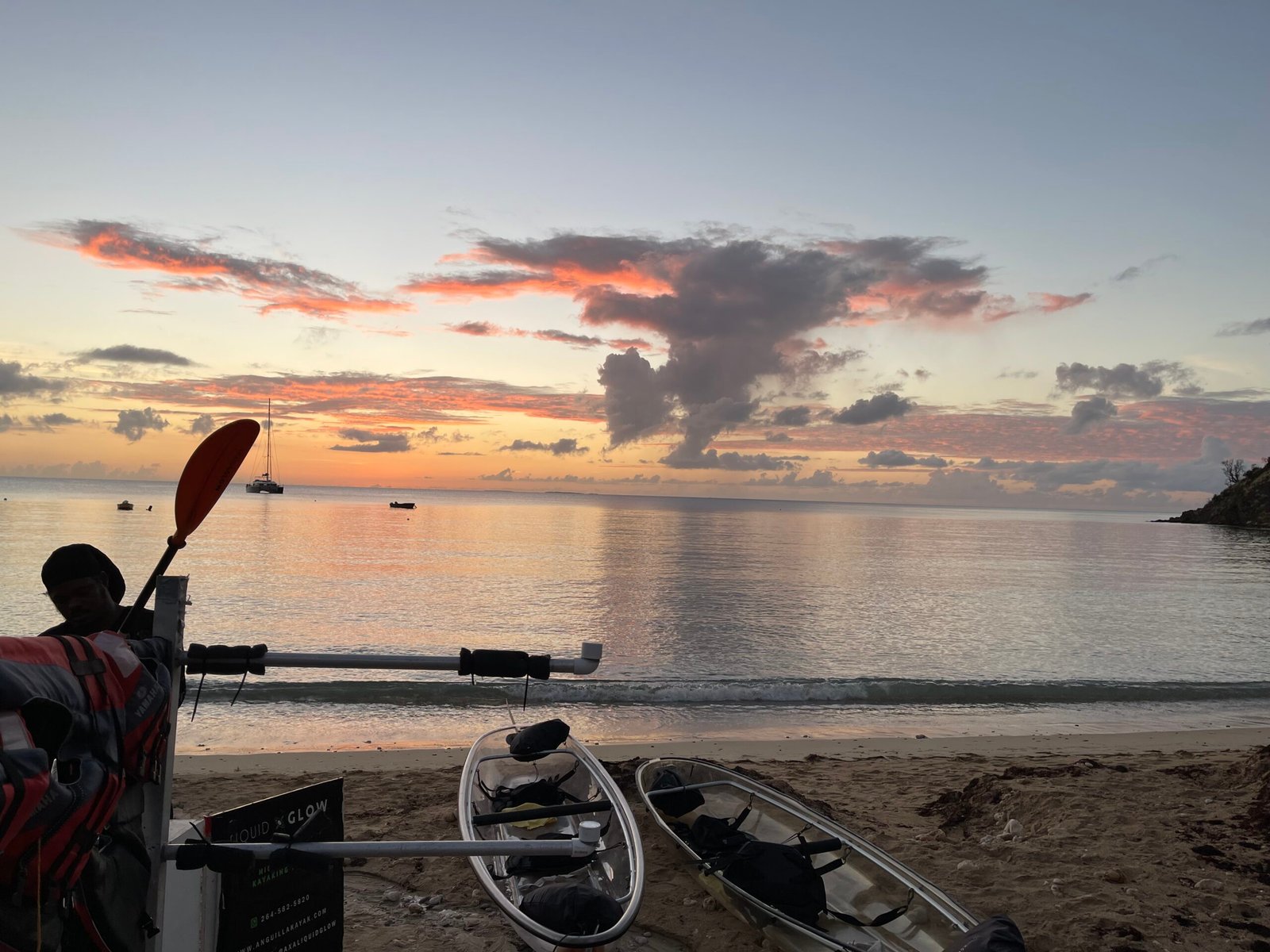 Sunset over calm bay