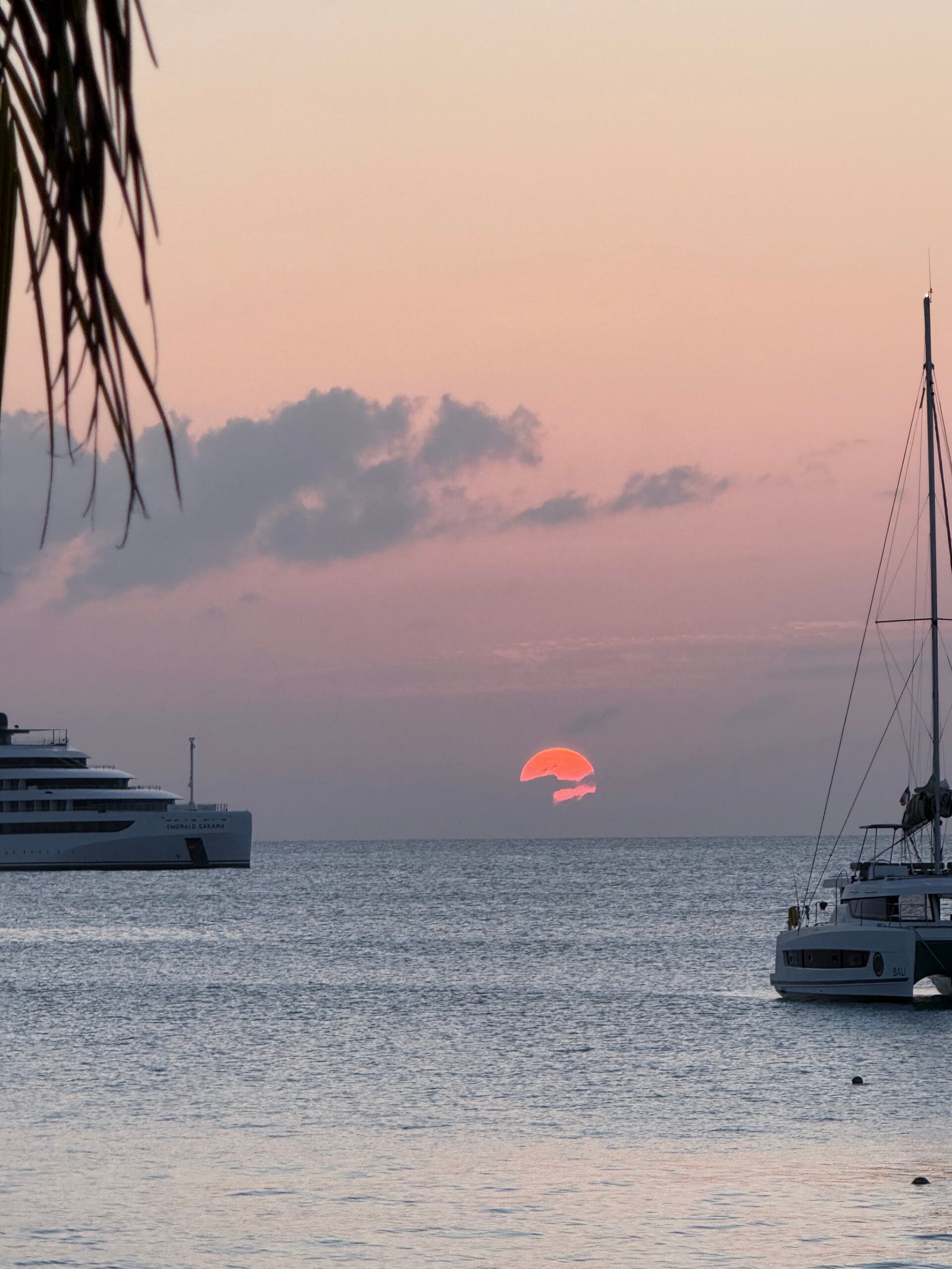 Orange sun over horizon